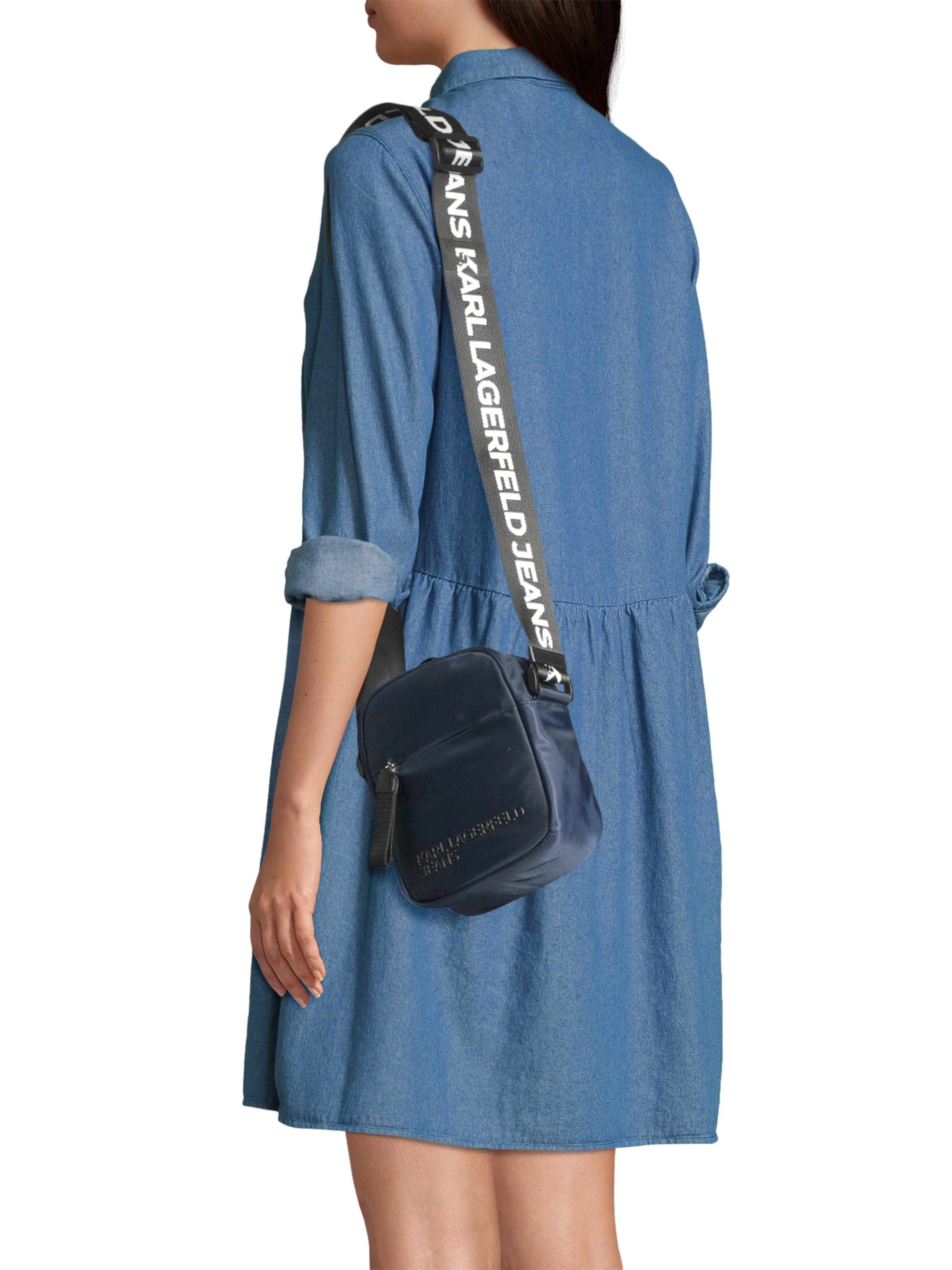 KARL LAGERFELD JEANS Τσάντα ώμου 'ESSENTIAL' σε μπλε: μπροστά