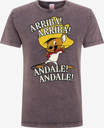 LOGOSHIRT Shirt 'Looney Tunes - Speedy Gonzales' in Purple: front