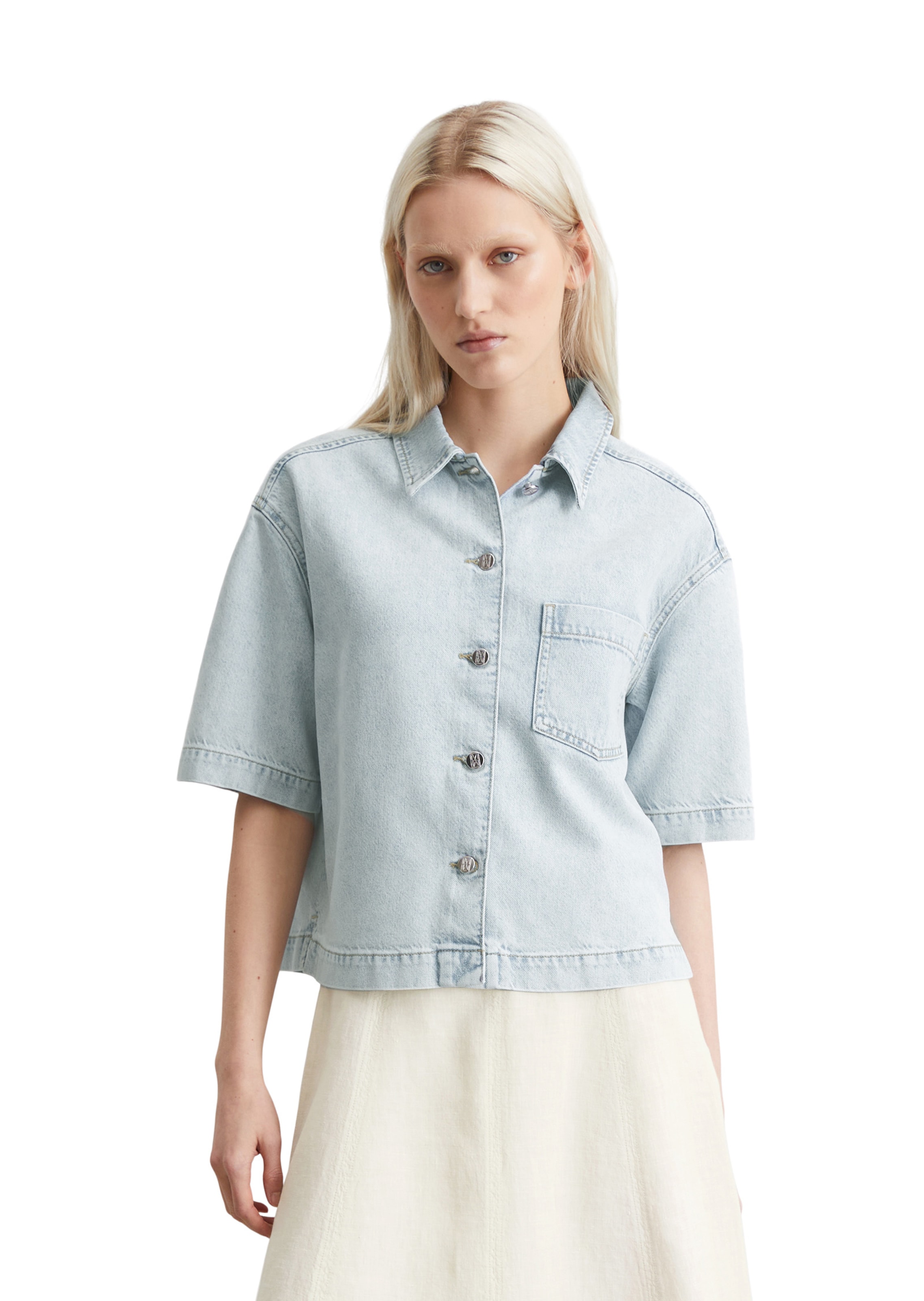 Marc O'Polo Blouse in Blauw: voorkant