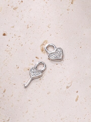 Hey Happiness Oorbellen 'Heart and Key' in Zilver