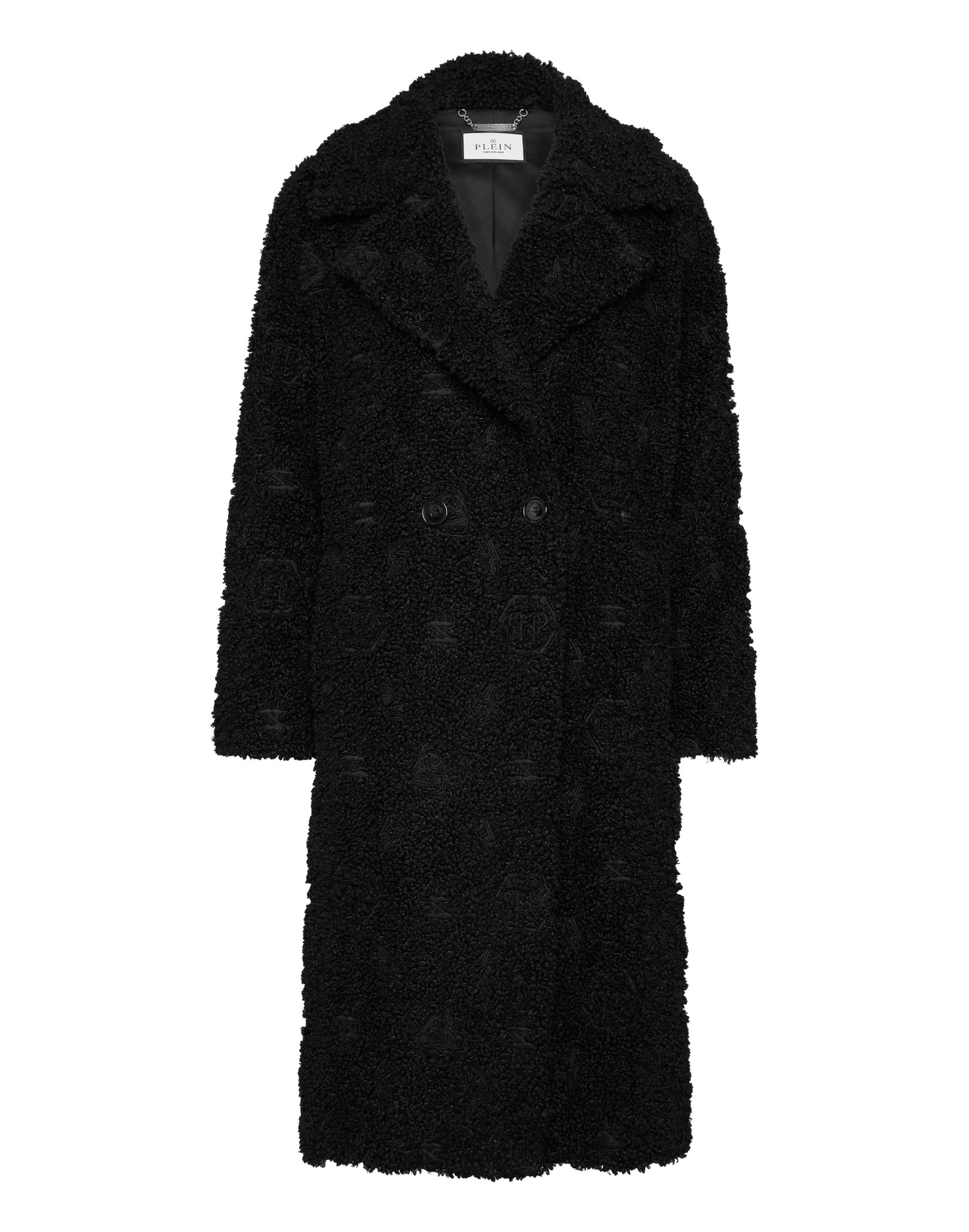 Philipp Plein - Sobretudo de inverno em preto: frente