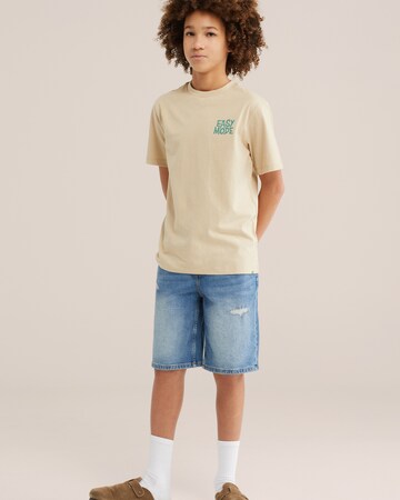 T-Shirt WE Fashion en beige