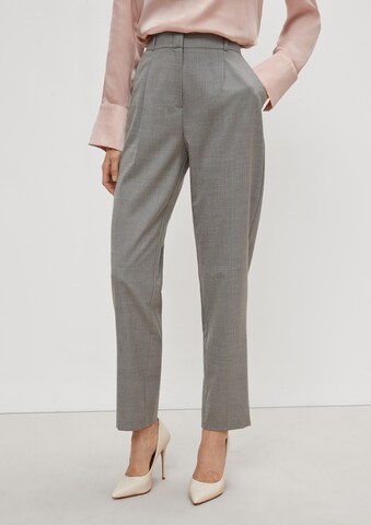 COMMA Slim fit Pleat-Front Pants in Grey