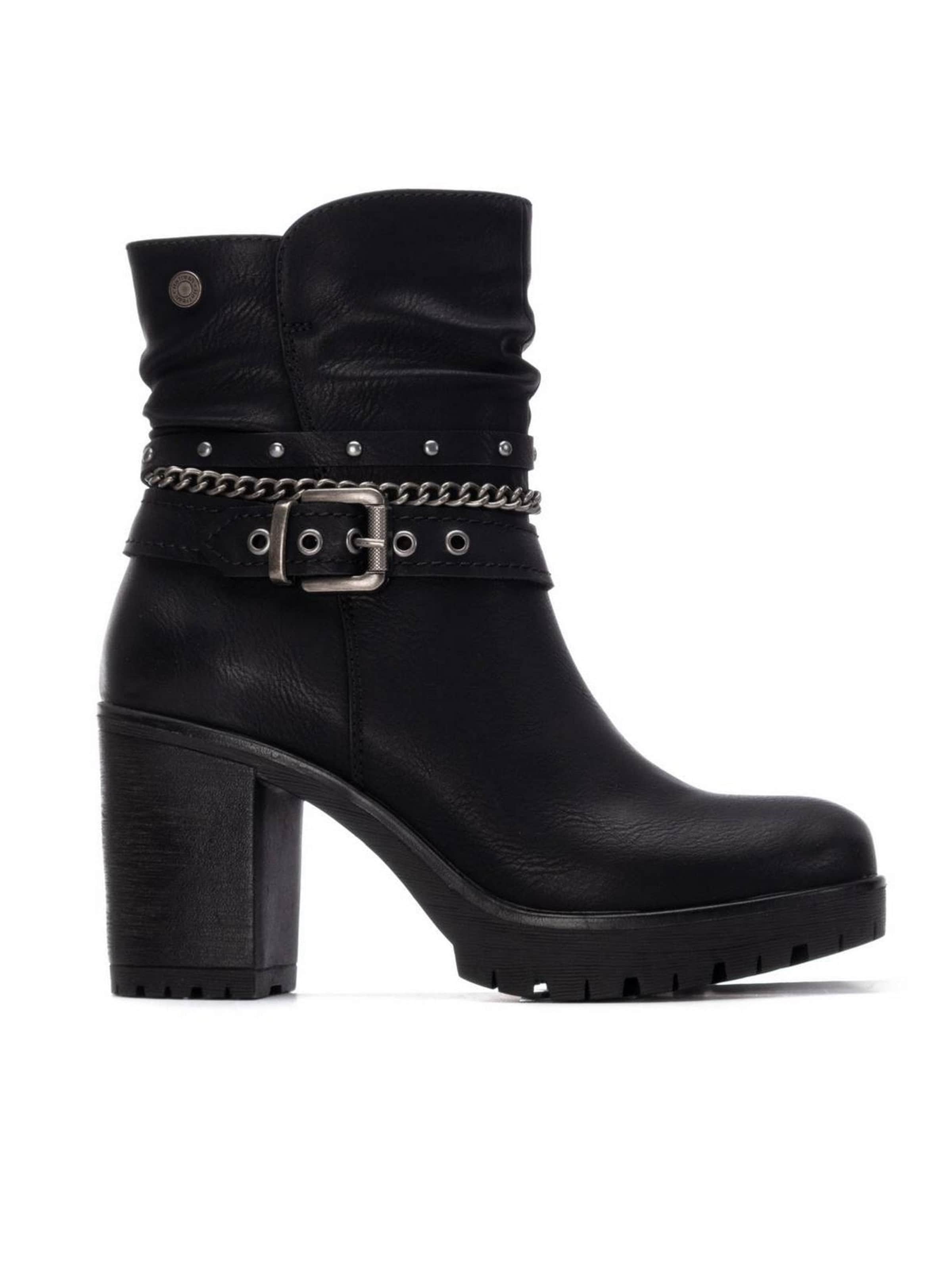 Stivale stringato 'Tronchetto Tacco- 172917' di Refresh in nero: frontale