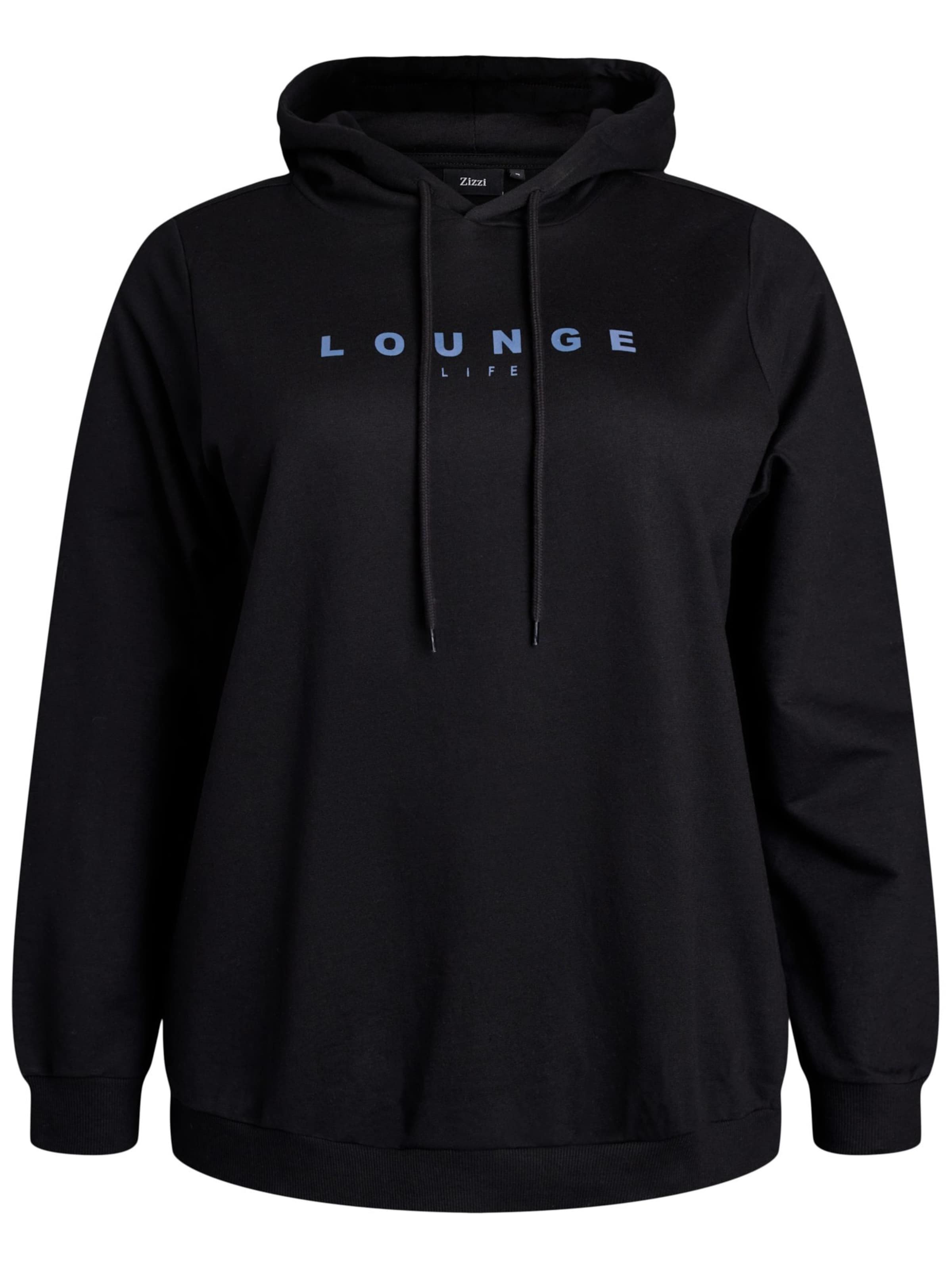 Zizzi Μπλούζα φούτερ 'Molias' σε μαύρο: μπροστά