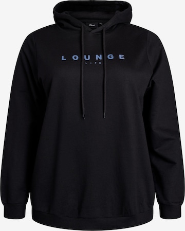 ZizziSweater majica 'Molias' - crna boja: prednji dio