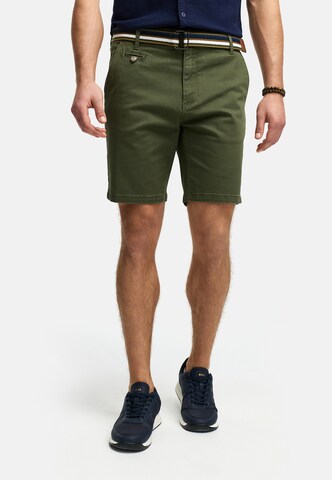 INDICODE JEANS Regular Trousers 'Thews' in Green: front