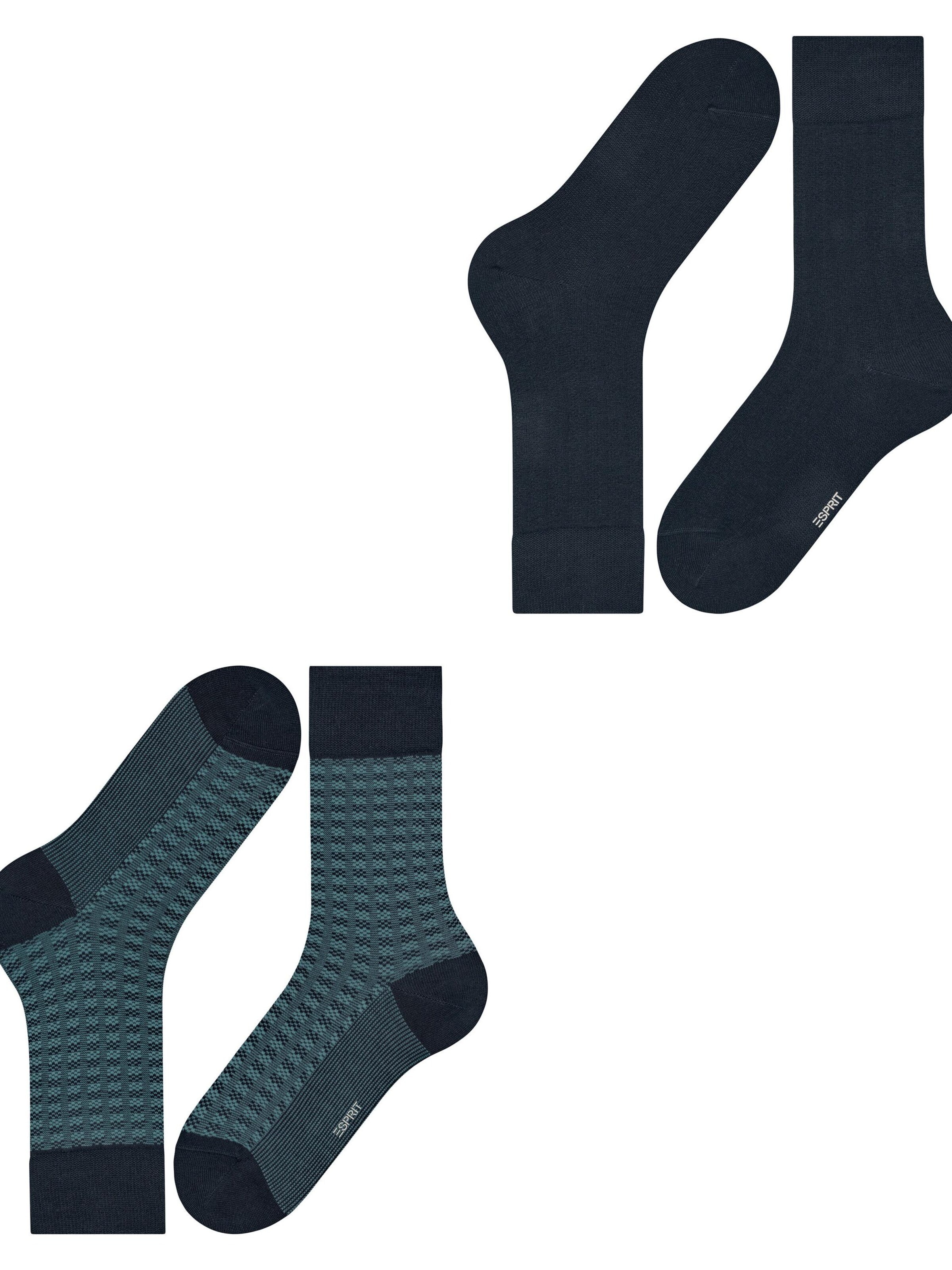ESPRIT Socks 'Houndstooth 2-Pack' in Blue