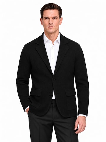 ALLTHEMEN Strickjacke 'Zwischenlicht'‌‌‌ in Schwarz: Vorderseite