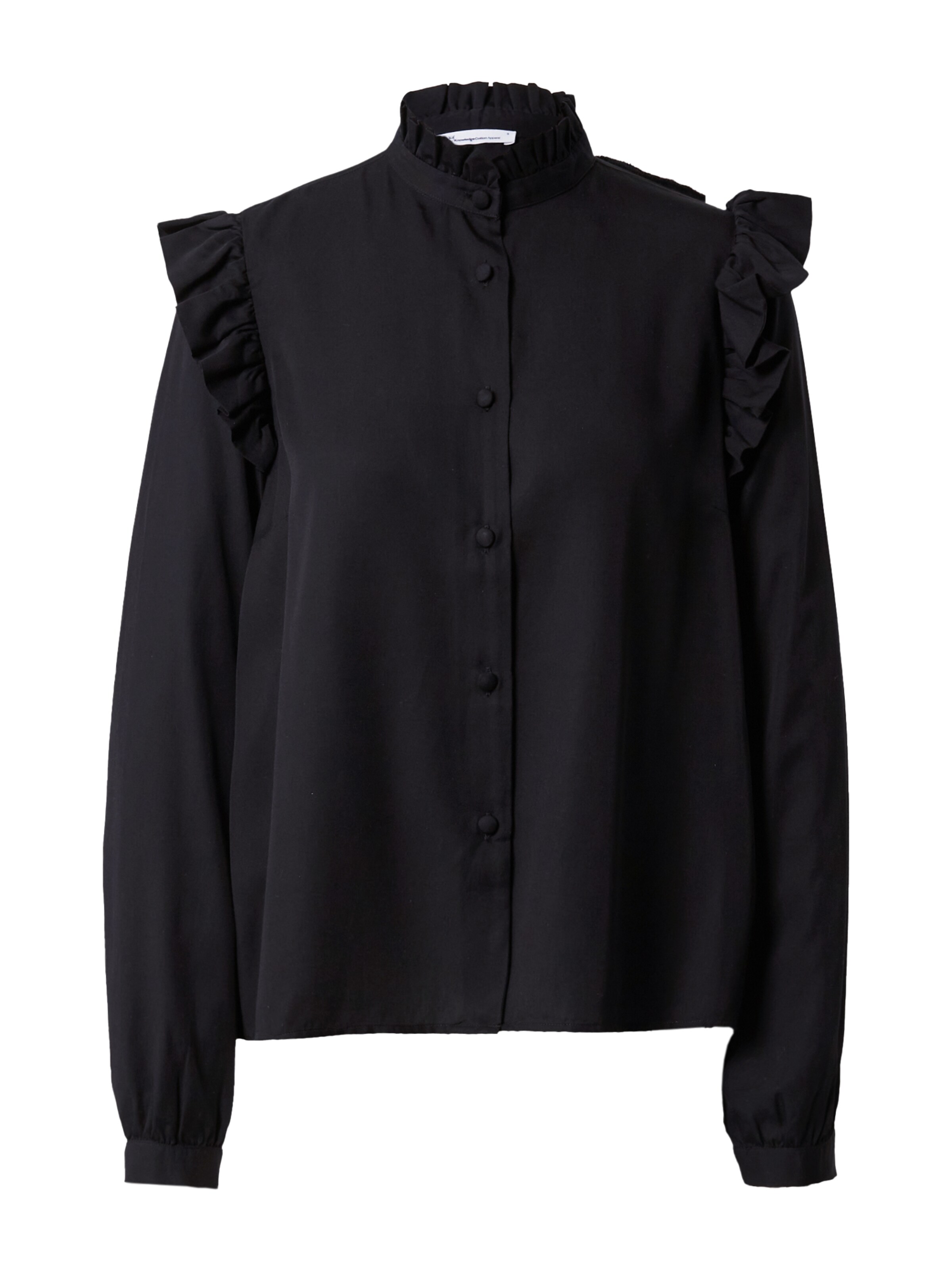 KnowledgeCotton Apparel Pluus, värv must: eest vaates