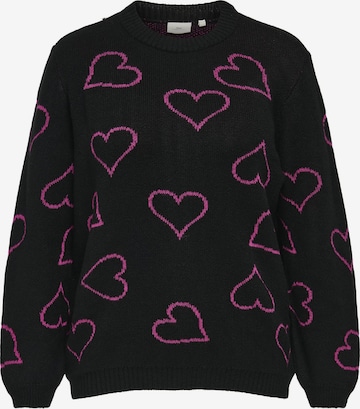ONLY Carmakoma - Jersey 'HAPPIE' en negro: frente