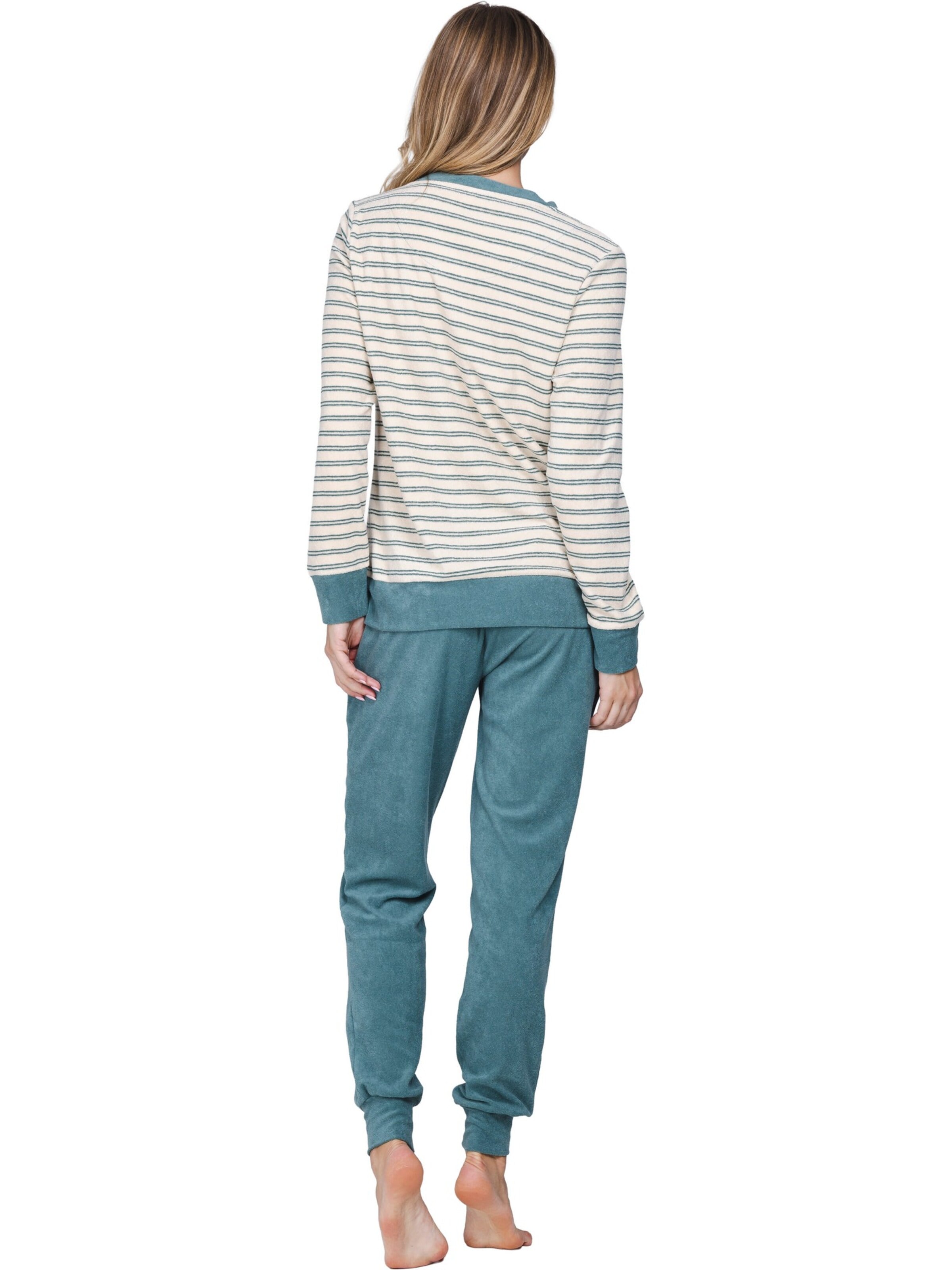 Pastunette Pajama 'Nordic Leaf' in Beige