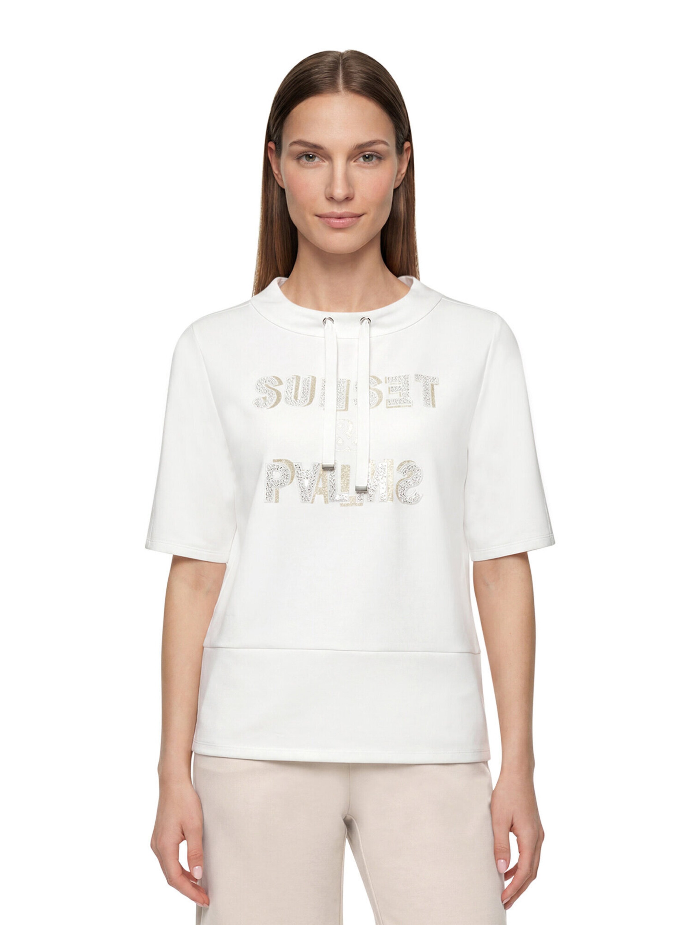 Sweat-shirt Betty Barclay en blanc : devant