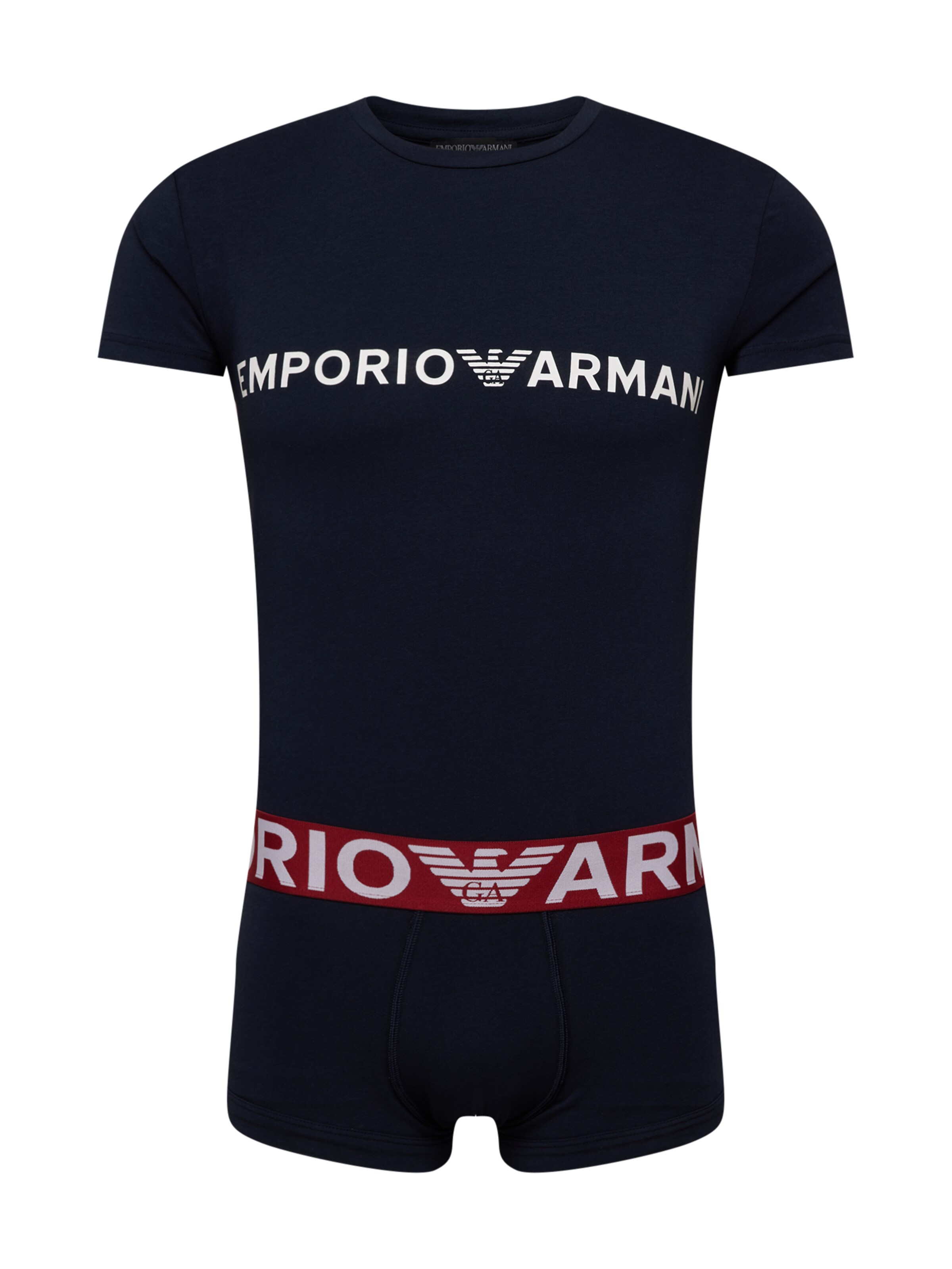 Pigiama corto di Emporio Armani in blu: frontale