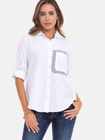 CIPO & BAXX Blouse 'WH128' in Wit: voorkant
