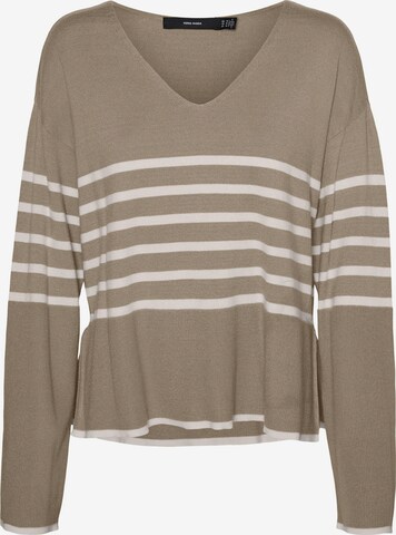 VERO MODA Sweater 'HAPPINESS' in Brown: front