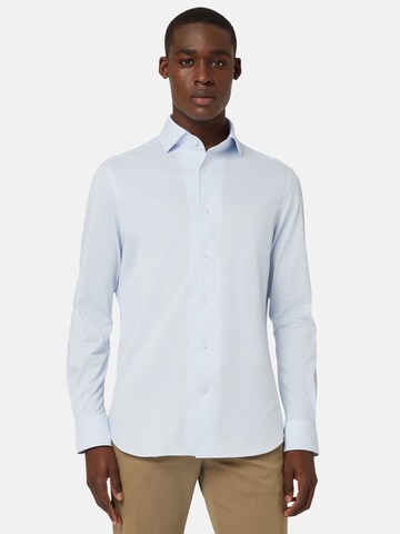 Coupe regular Chemise Boggi Milano en bleu : devant