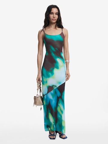 Desigual Evening dress 'Tie-Dye' in Green: front