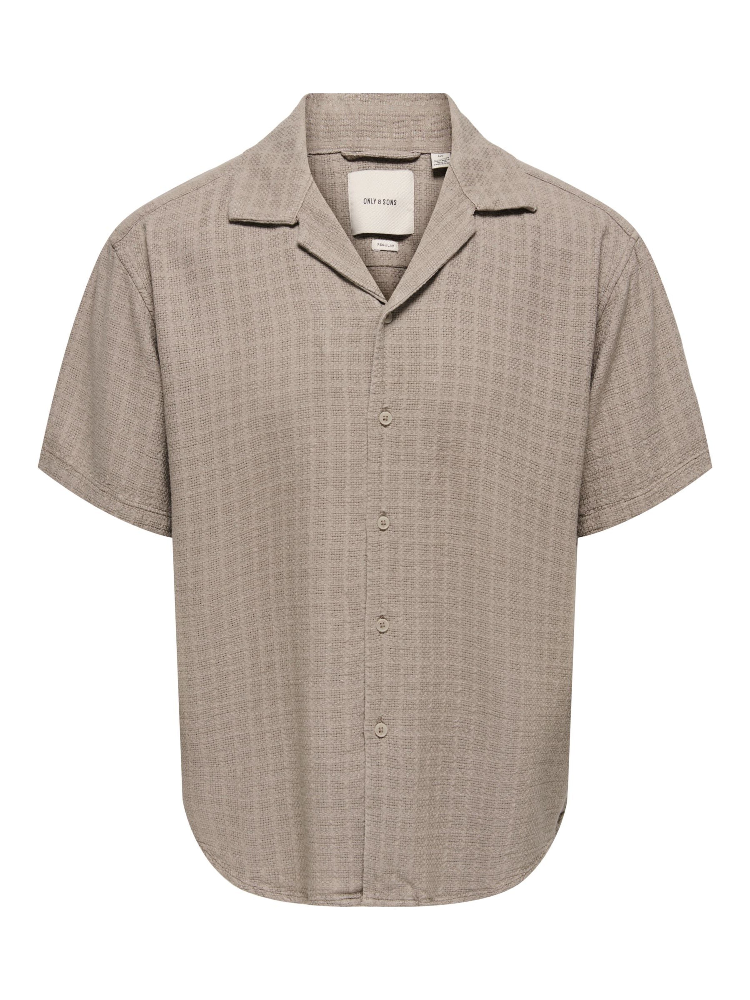 Only & Sons Regular fit Button Up Shirt 'ONSLatham' in Beige: front
