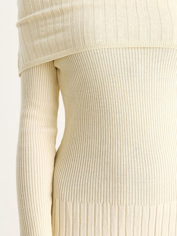 Bianco Lucci Gebreide jurk in Beige