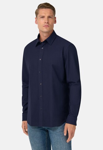 Coupe regular Chemise Boggi Milano en bleu : devant