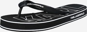 Karl Lagerfeld T-Bar Sandals 'KOSTA' in Black: front