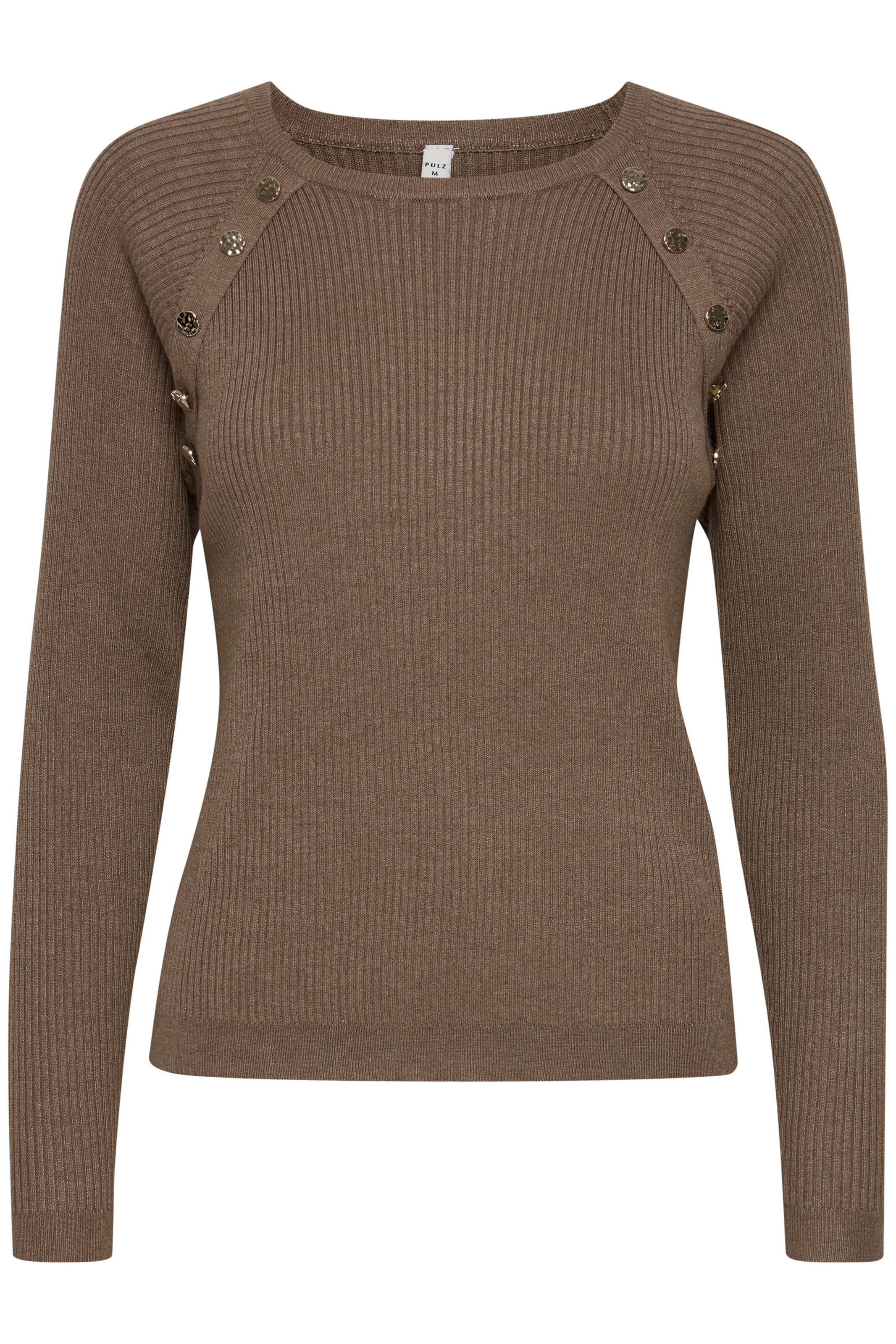 PULZ Jeans Pullover 'SARA' in Braun: Vorderseite