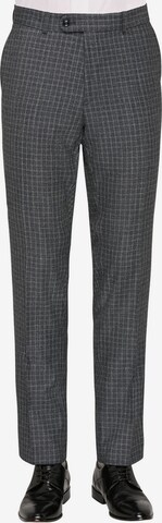 CARL GROSS Regular Pleat-Front Pants in Grey: front