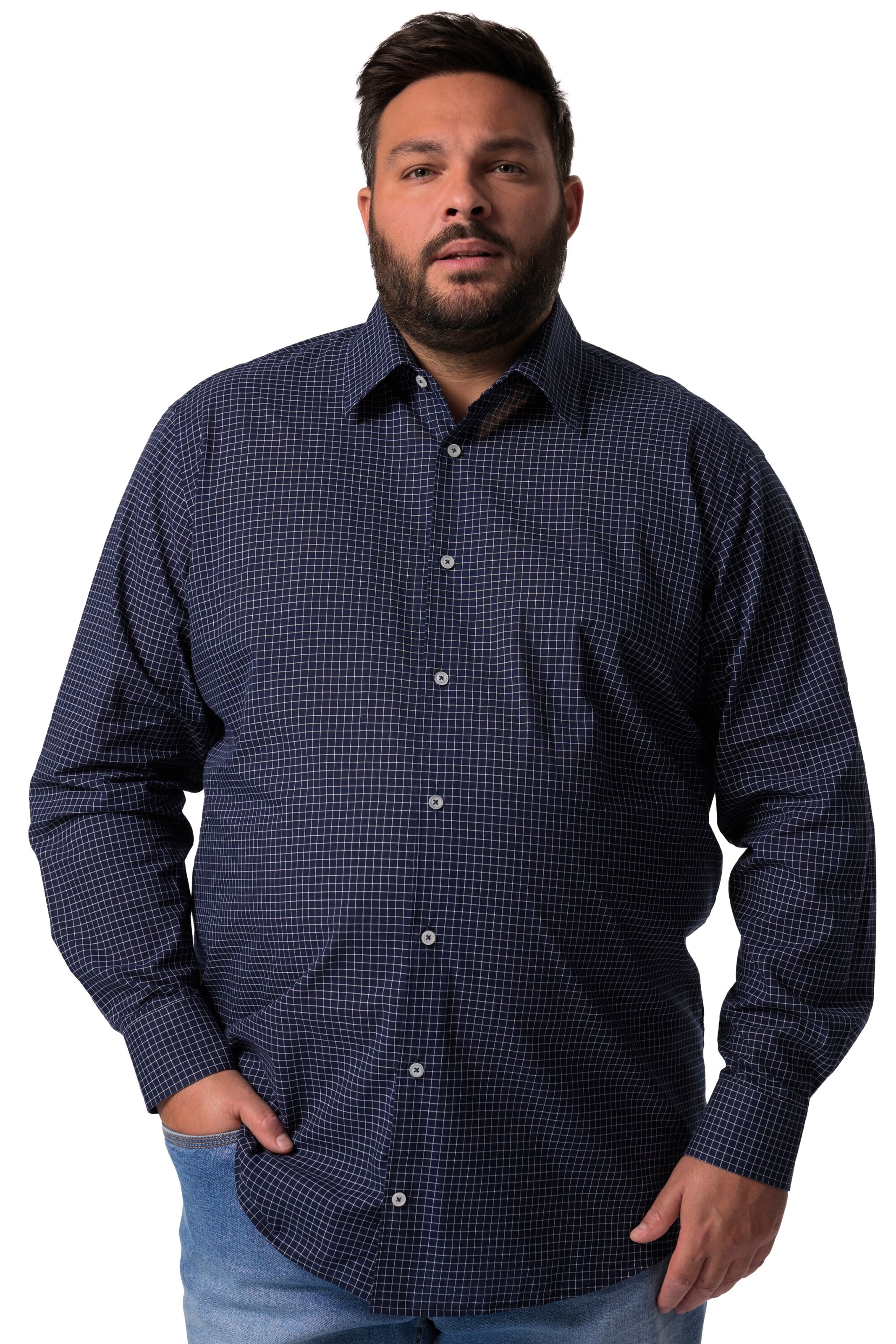 Fit confort Chemise Men Plus en bleu : devant