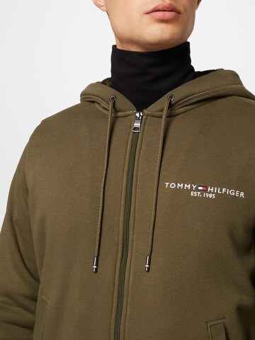 TOMMY HILFIGER Sweatjacke in Grün