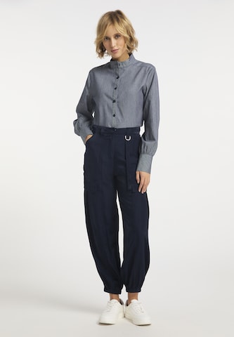 usha BLUE LABEL Tapered Cargo Pants in Blue