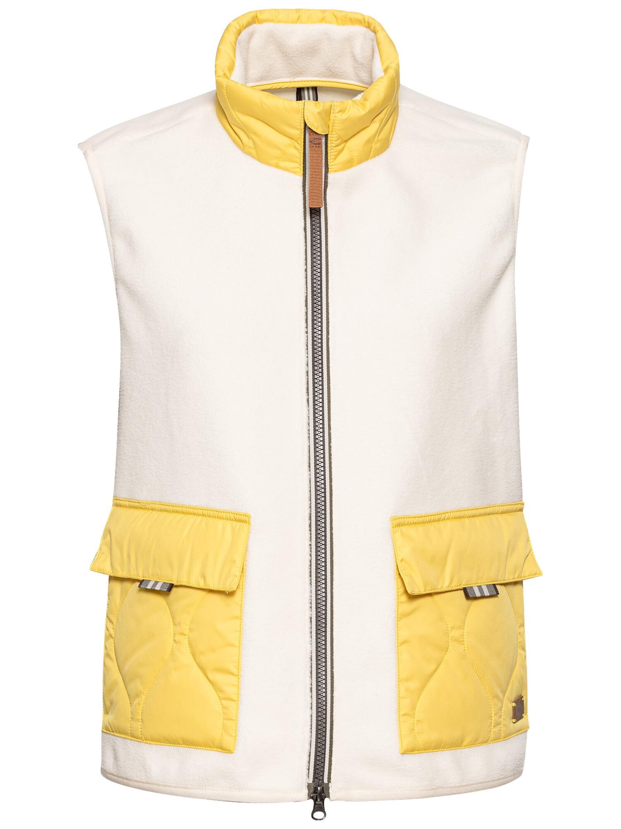 CAMEL ACTIVE Fleeceweste mit Stehkragen in Weiß: Vorderseite