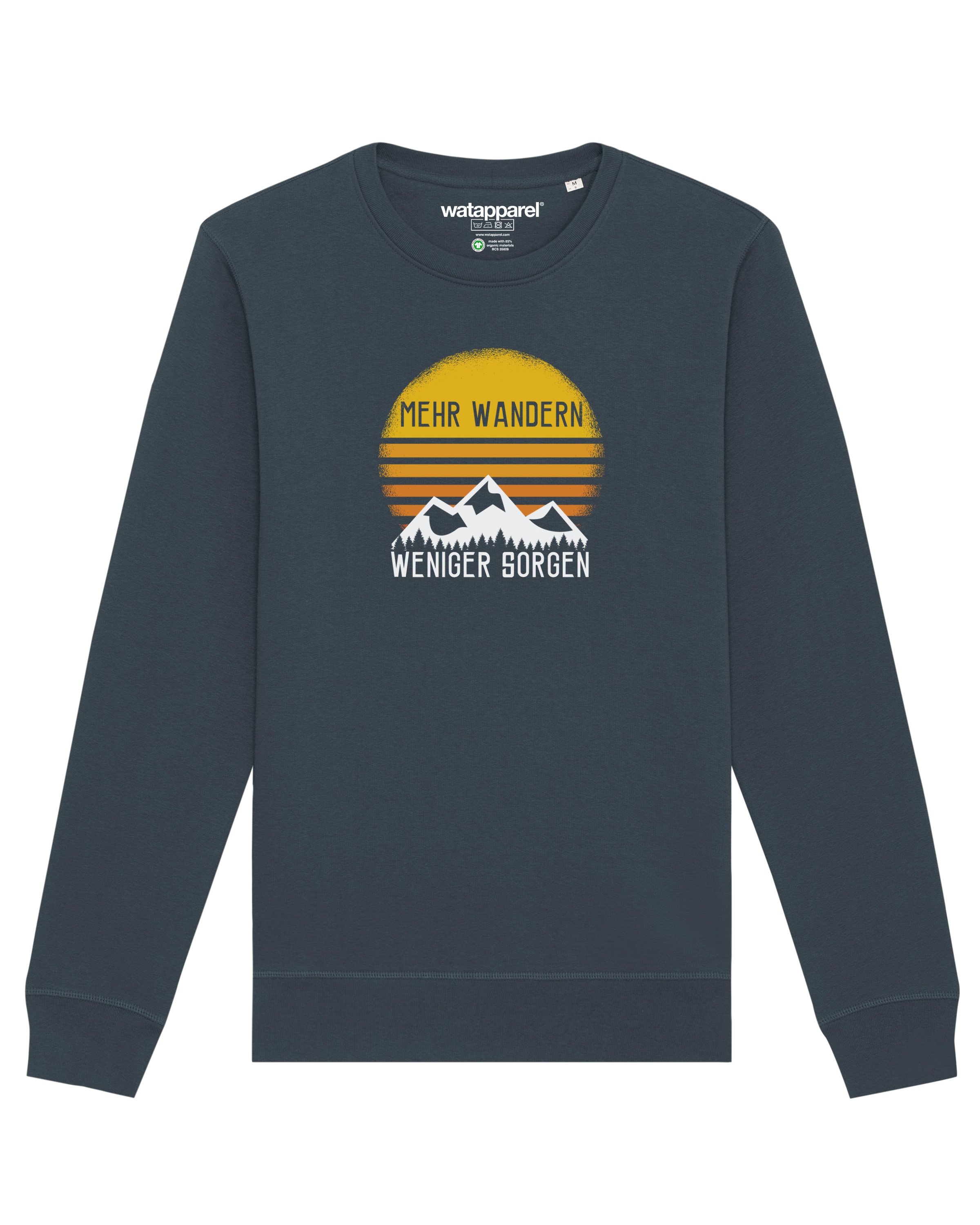 Sweat-shirt ' Mehr Wandern ' Watapparel en gris : devant