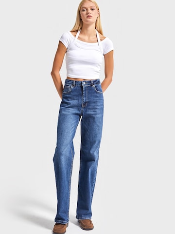 IT'S BASIC Regular Jeans 'Straight Mid Rise Jeans (Lenght 30)' in Blue