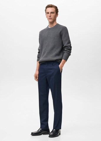 MANGO MAN Slim fit Pleated Pants 'Johan' in Blue