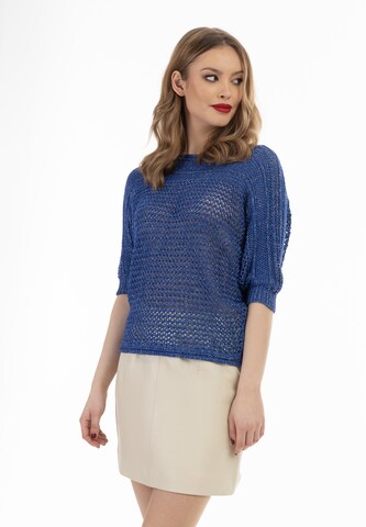 faina - Pullover em azul: frente