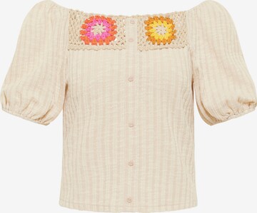 DREIMASTER Knit Cardigan in Beige: front