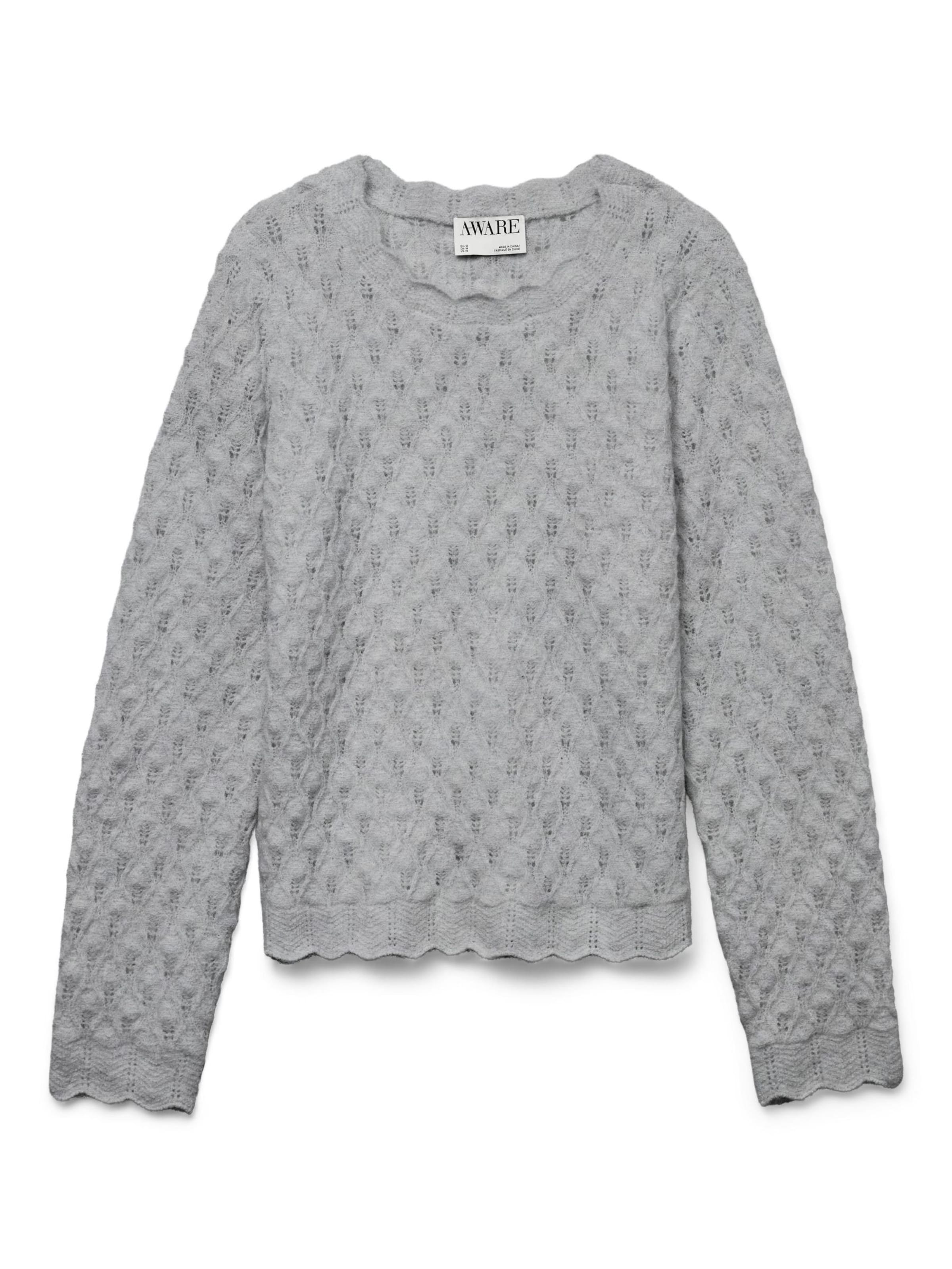 VERO MODA Trui 'VMPurdie' in Grijs: voorkant