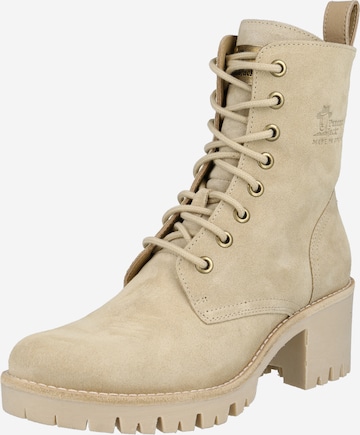 PANAMA JACK Lace-Up Ankle Boots 'Polonia' in Beige: front