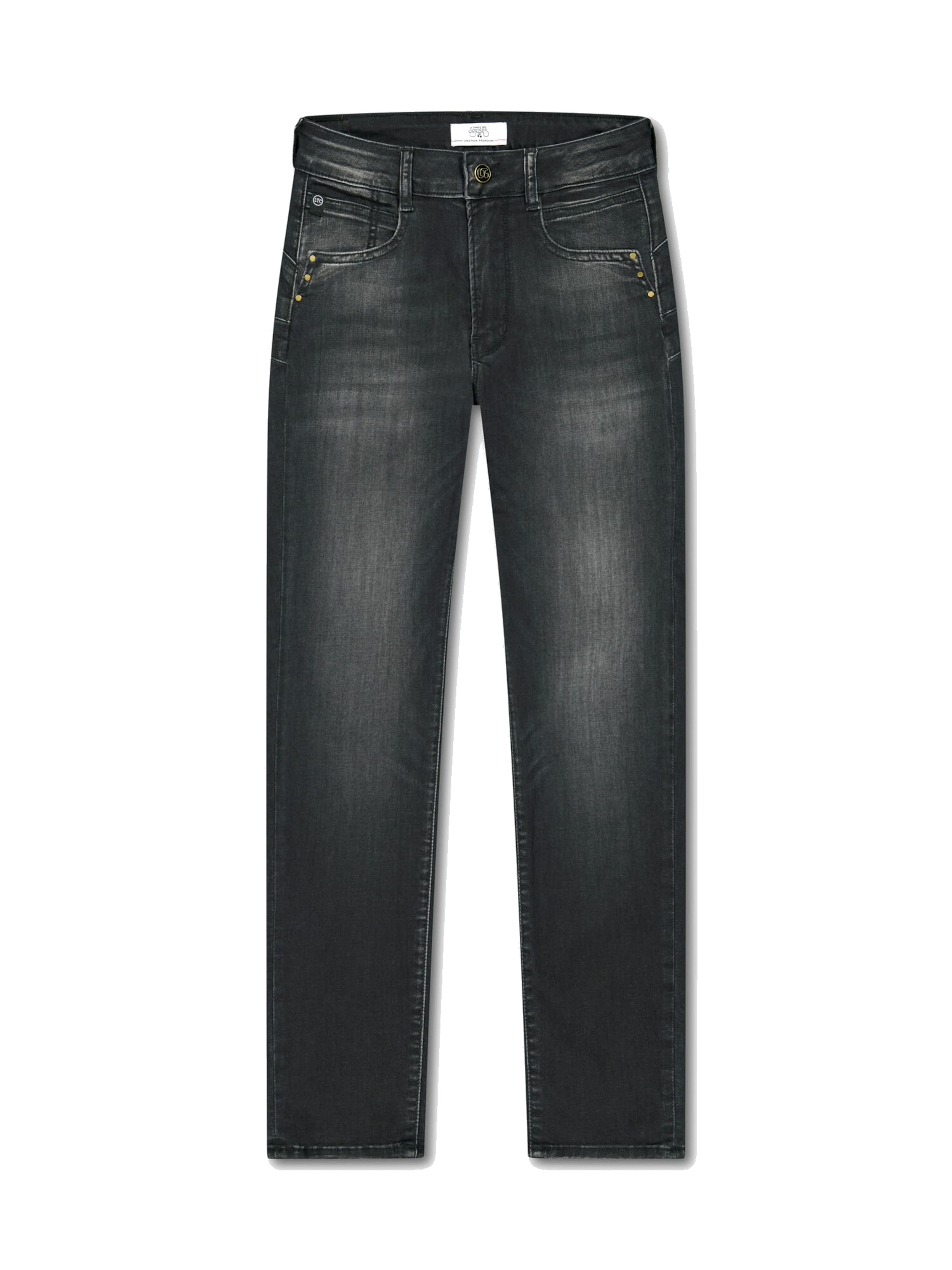 Coupe slim Jean Le Temps Des Cerises en noir : devant