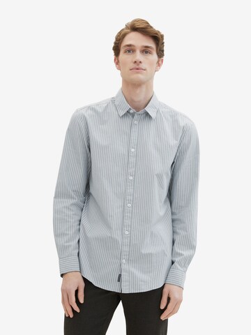 TOM TAILOR Regular fit Button Up Shirt in Grey: front