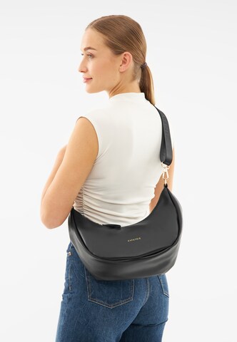 Expatrié Half Moon Bag 'Lea Medium' in Schwarz: Vorderseite