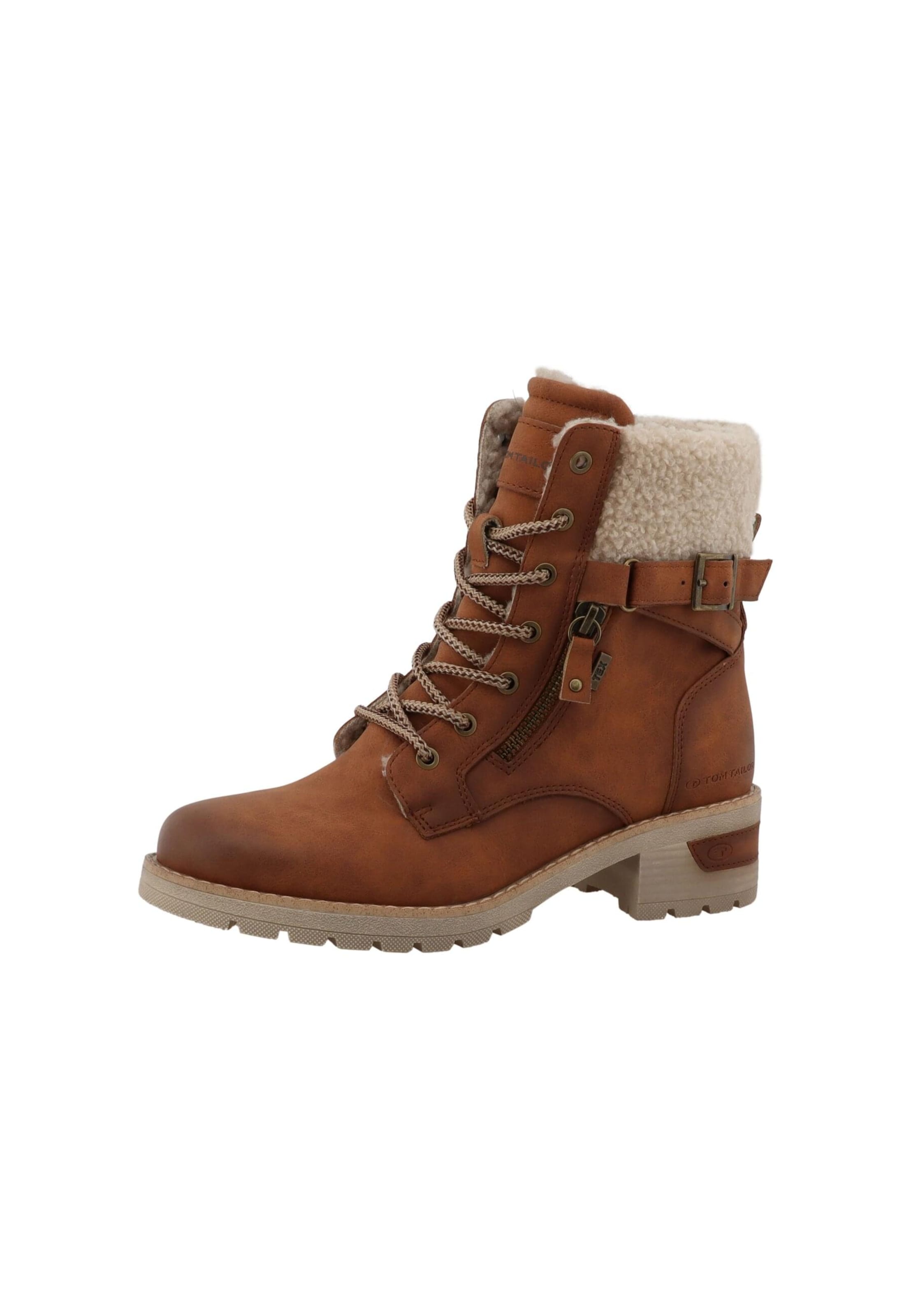 TOM TAILOR Fűzős rövid szárú csizmák - piros: elől