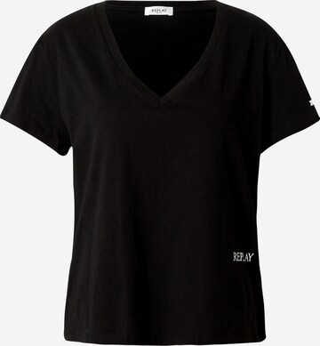 REPLAY T-shirt i svart: framsida