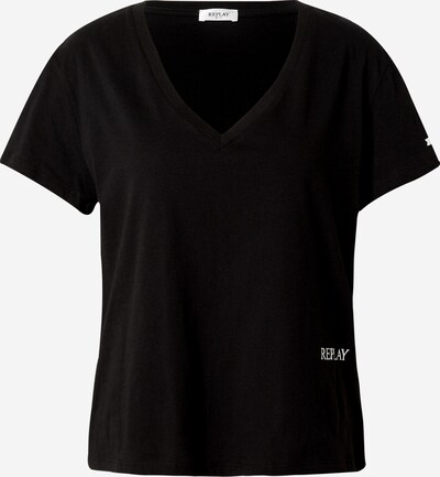 REPLAY T-shirt en noir / blanc, Vue avec produit