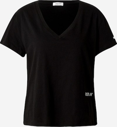 REPLAY Μπλουζάκι σε μαύρο / λευκό, Άποψη προϊόντος