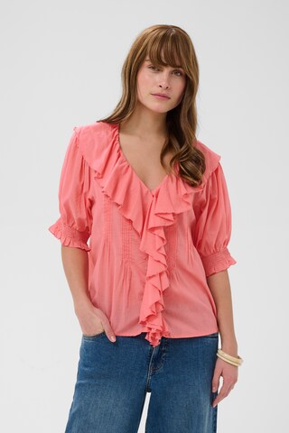CULTURE - Blusa 'CUMusso' en naranja: frente