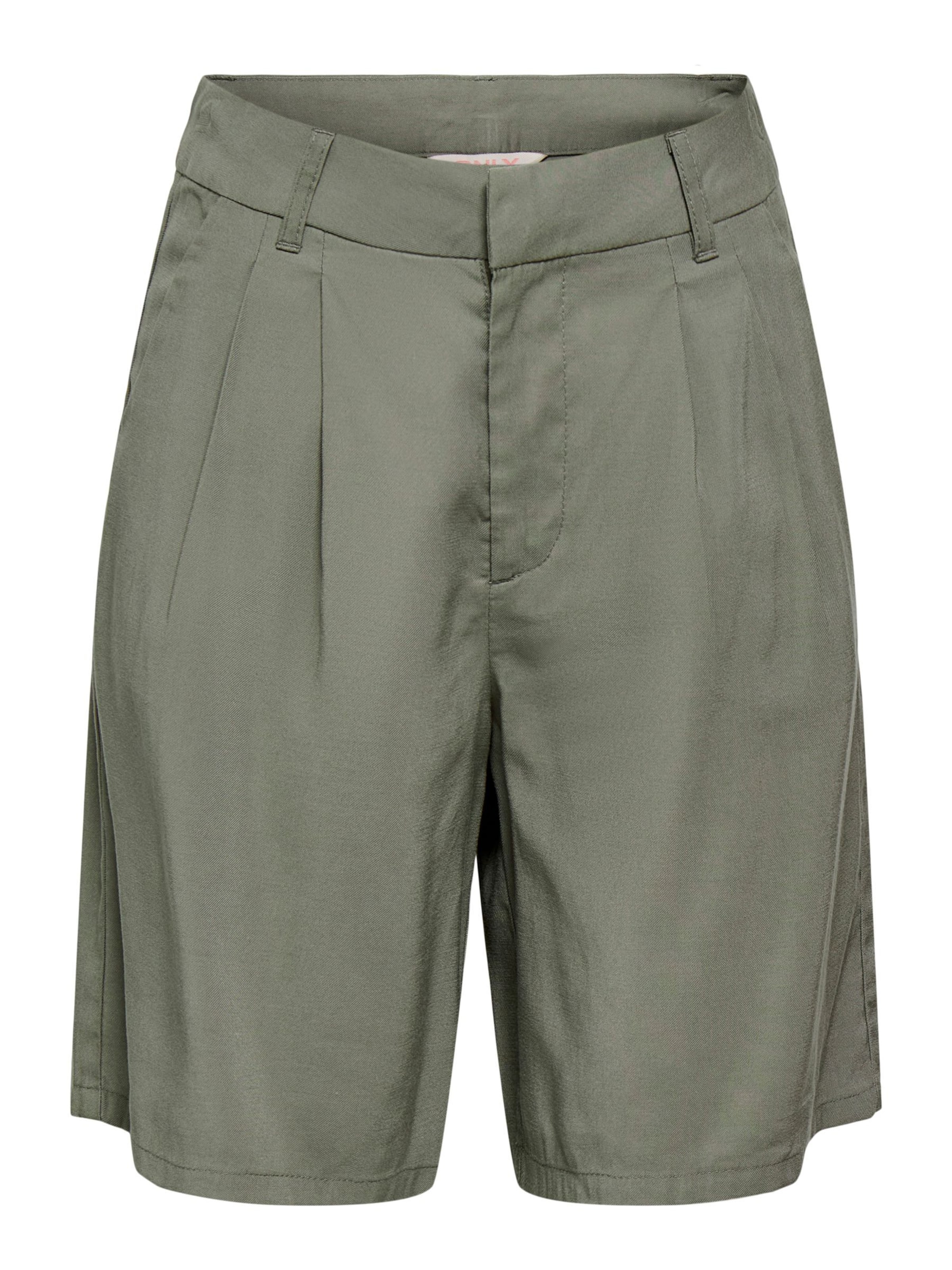 ONLY Regular Bandplooibroek 'ONLaris' in Groen: voorkant