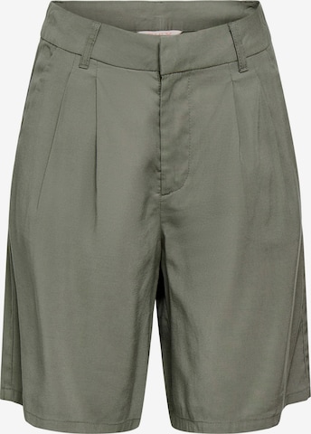 ONLY Bukser med lægfolder 'ONLaris' i grøn: forside