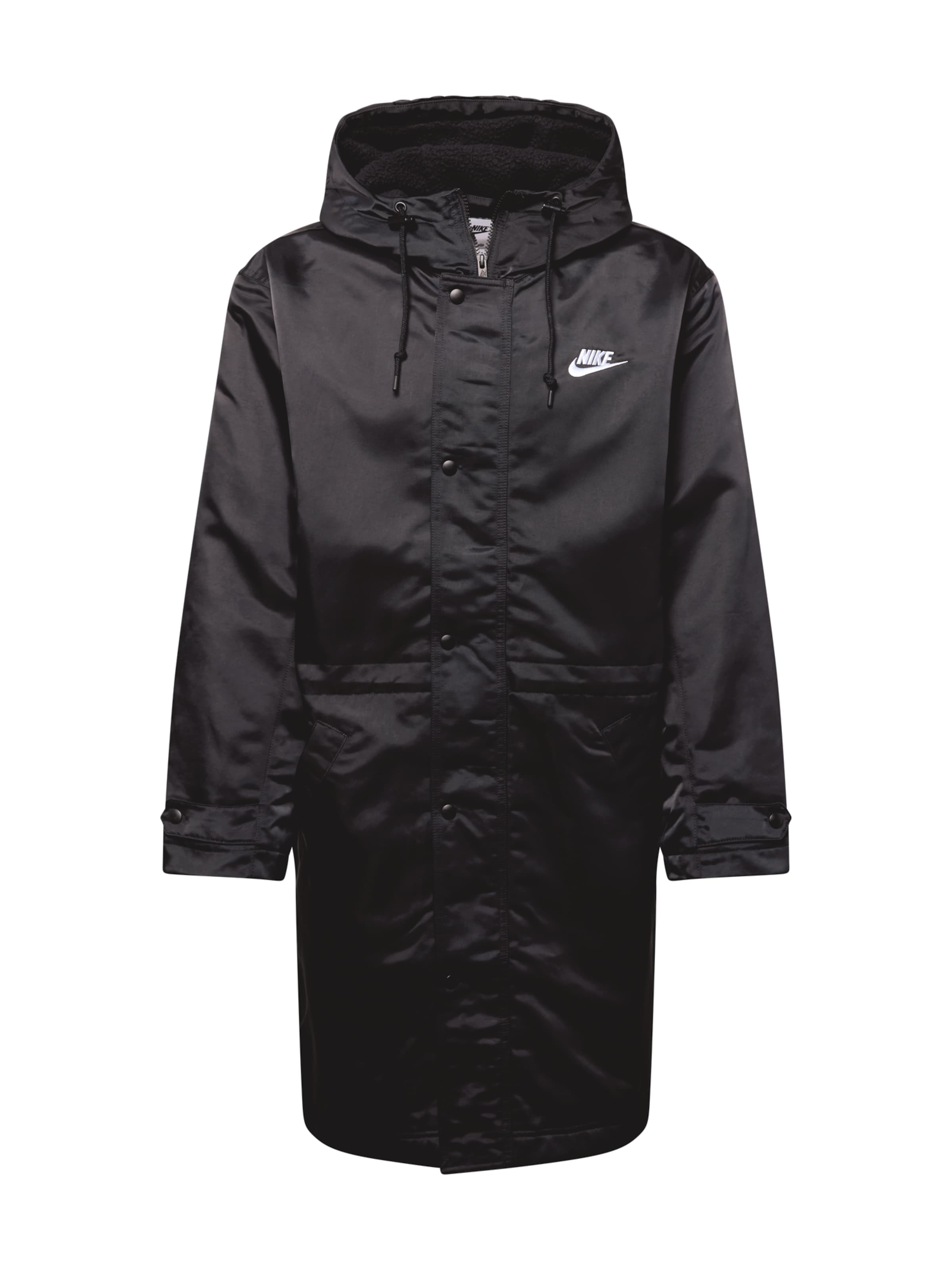 Nike Sportswear Kevad-sügisparka 'Club Stadium', värv must: eest vaates